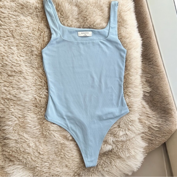 Babaton Tops - BABATON Contour Squareneck Bodysuit Light Blue Aritzia Size XS